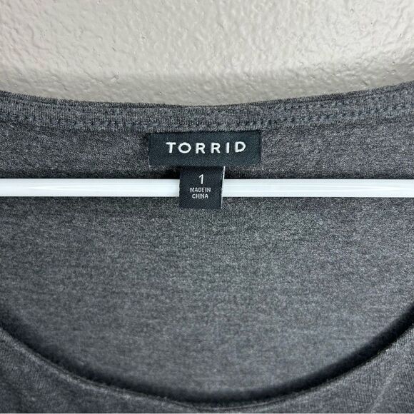 Torrid Charcoal gray jersey tie front shift dress women’s plus size 1X - Picture 9 of 10